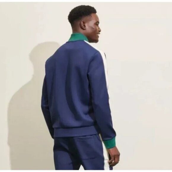 Prince Pickleball Mens Track Jacket M Full Zip Up Warm Up Navy Blue - Picture 2 of 6